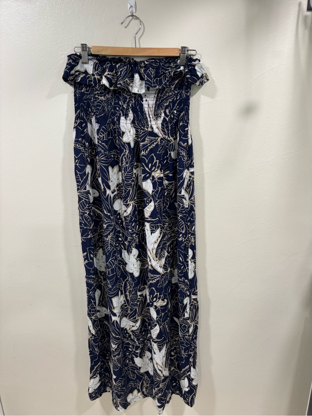 Derek Heart Navy Floral Off-Shoulder Maxi Dress